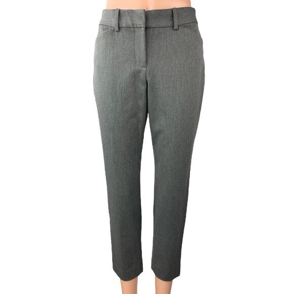 Express Women's Gray Publicist Ankle Mid Rise Cropped Trouser Dress Pants Sz 2S - Picture 1 of 6